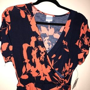 Blue & Orange Floral Maxi Dress